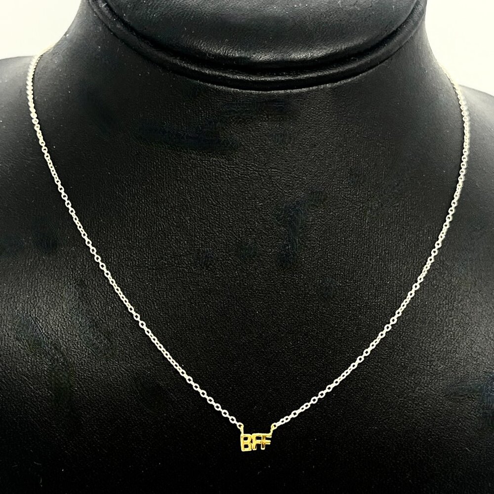 STERLING SILVER VERMEIL BFF Necklace Gold Wash Minimalist Dainty Best Friends